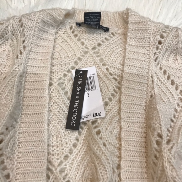 New🌿Chelsea & Theodore Crocheted Open Sweater - Picture 3 of 8